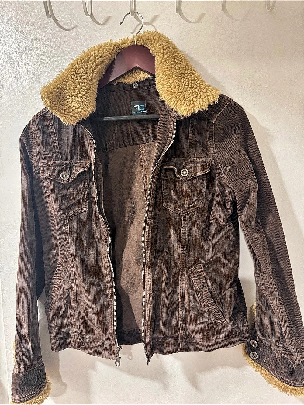 French Cuff Brown Corduroy-Style Jacket